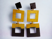 Load image into Gallery viewer, Handpainted geometric square earrings Kargo Fresh
