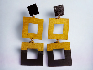 Handpainted geometric square earrings Kargo Fresh