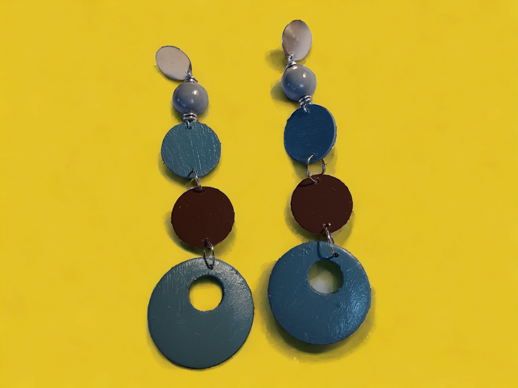 Handpainted handmade wooden hoop earrings Kargo Fresh