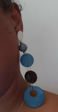 Load image into Gallery viewer, Handpainted handmade wooden hoop earrings Kargo Fresh
