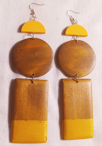 Handpainted large geometric earrings Kargo Fresh