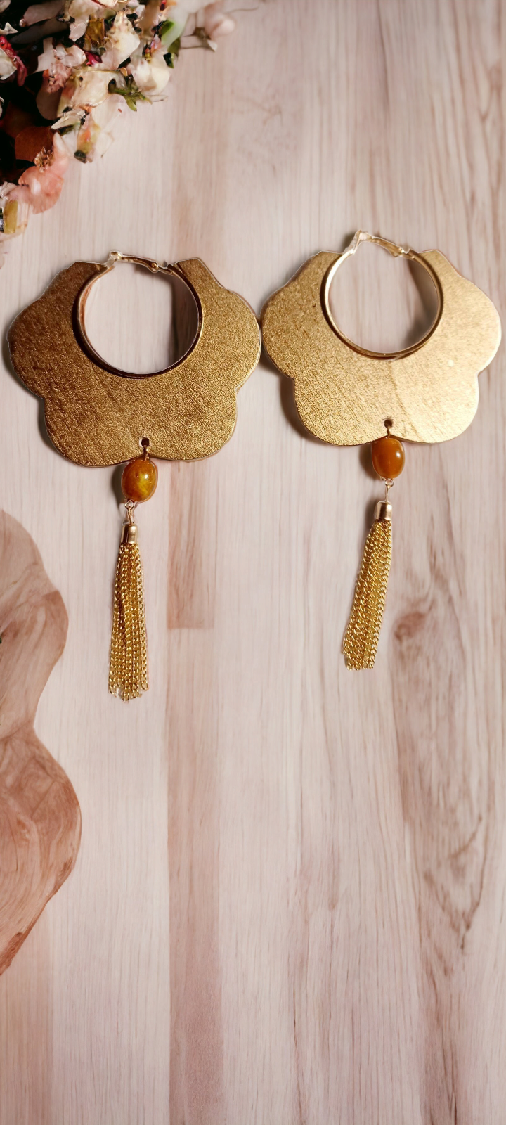 Handpainted wooden hoop earrings Kargo Fresh