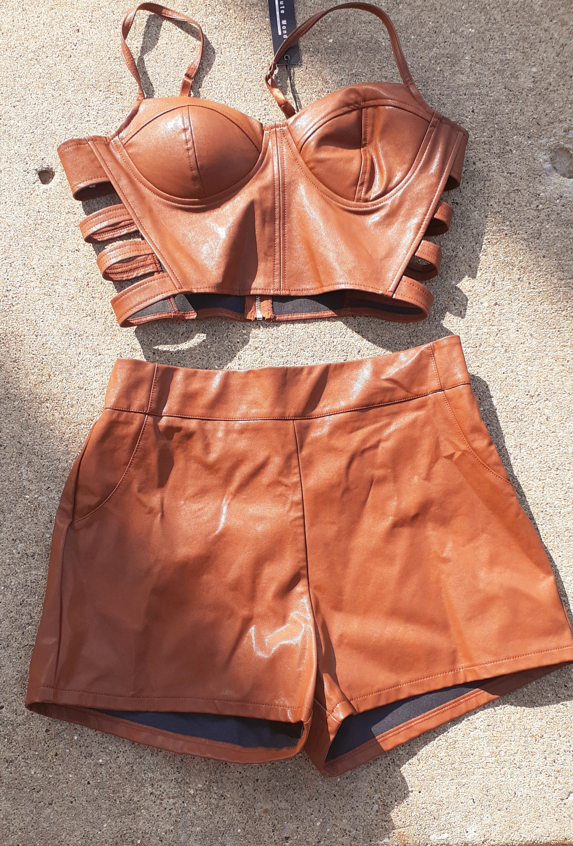 Haute Monde Faux Leather Shorts Set L – Kargo Fresh