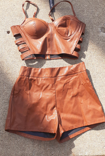 Haute Monde Faux Leather Shorts Set L Kargo Fresh