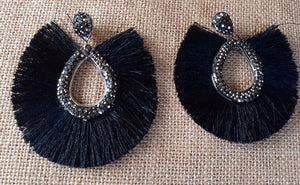 Hematite Tassel  Earrings Kargo Fresh