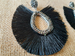 Hematite Tassel  Earrings Kargo Fresh