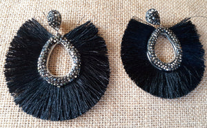 Hematite Tassel  Earrings Kargo Fresh