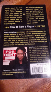 How to Rent A Negro   ; Damali Ayo (SIGNED COPY) Kargo Fresh