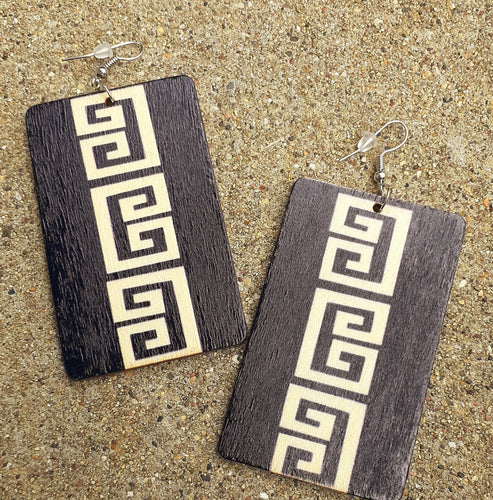 Kemetic Key Design Wooden Earrings Kargo Fresh