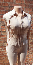 Load image into Gallery viewer, Khaki Cotton Stretch Shirting Jumpsuit S/M Kargo Fresh
