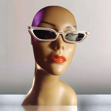 Load image into Gallery viewer, Killer Icy Thin Cat Eye Sunglasses New White Kargo Fresh
