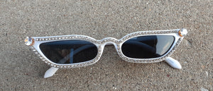 Killer Icy Thin Cat Eye Sunglasses New White Kargo Fresh