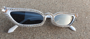 Killer Icy Thin Cat Eye Sunglasses New White Kargo Fresh