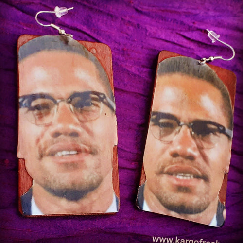 King El Hajj Malik El Shabazz Malcom X Tribute Earrings Kargo Fresh