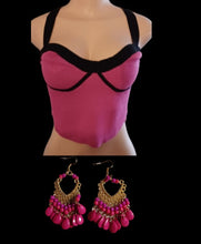 Load image into Gallery viewer, Knit crop top and matching earrings XL Kargo Fresh
