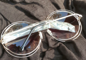 Ladies Oversized Bug Eye Metal Shades Kargo Fresh