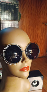 Ladies Oversized Bug Eye Metal Shades Kargo Fresh