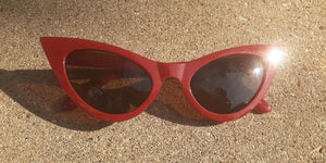 Ladies Vintage Style Red Rock a Billy Cat Eye Sunglasses Kargo Fresh