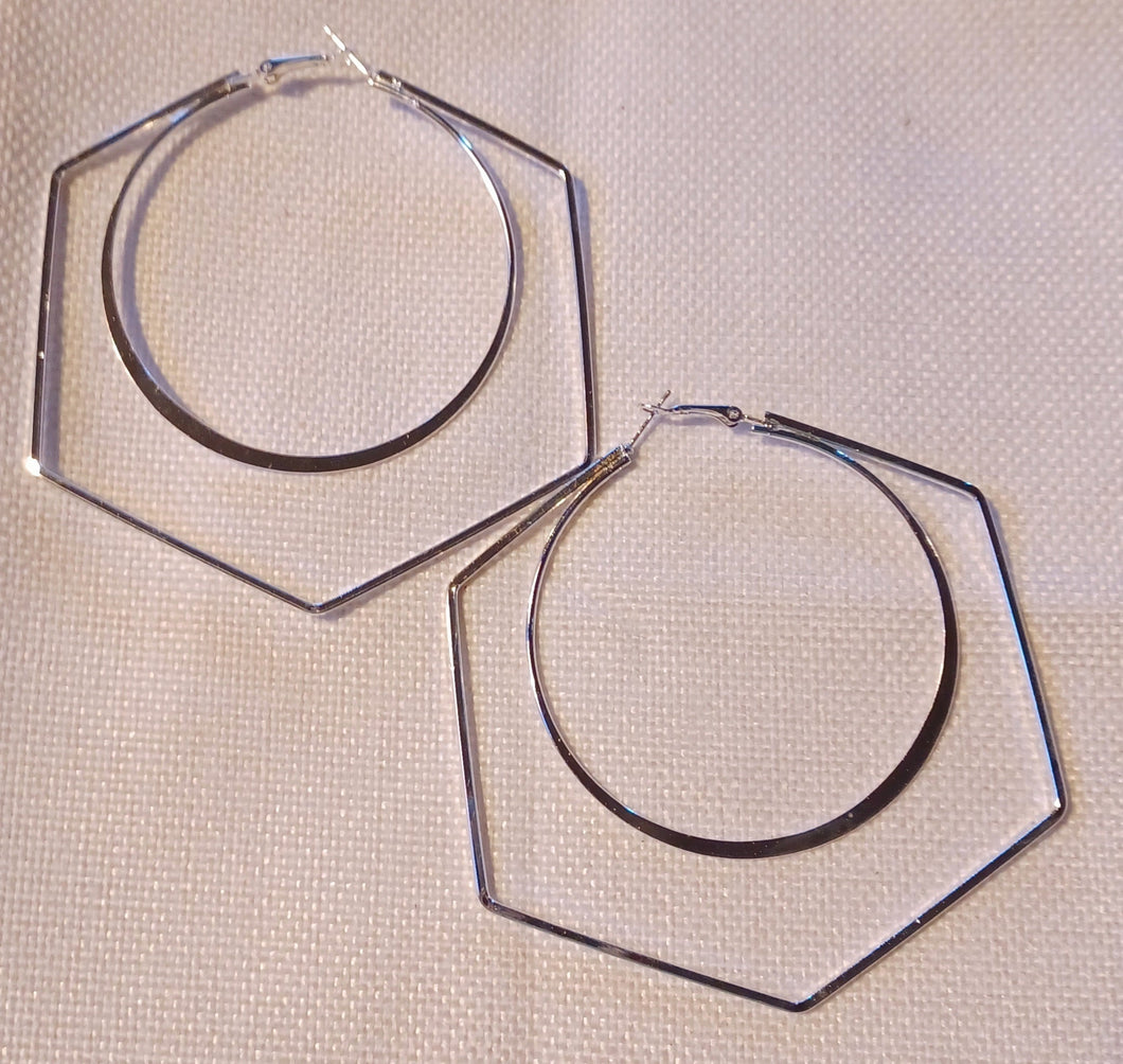 Large  Abstract Minimalist Wire Hoop Earrings Kargo Fresh