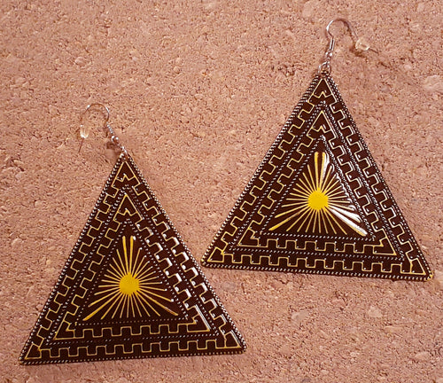 Large Abstract Pyramid Earrings Kargo Fresh