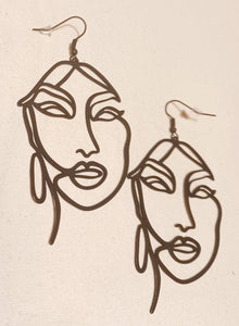 Large Abstract face Earrings Kargo Fresh