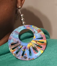 Load image into Gallery viewer, Large Abstract handpainted Wooden Earrings Kargo Fresh
