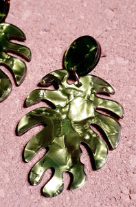 Large Acrylic Monstera Leaf Earrings Kargo Fresh