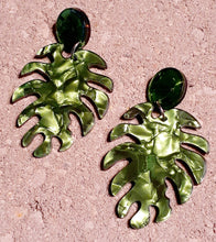 Load image into Gallery viewer, Large Acrylic Monstera Leaf Earrings Kargo Fresh
