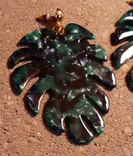 Load image into Gallery viewer, Large Acrylic Monstera Leaf Earrings Kargo Fresh
