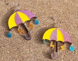 Large Acrylic Pop Art Umbrella Earrings Kargo Fresh