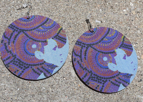 Large Afrocentric Denim Earrings Kargo Fresh