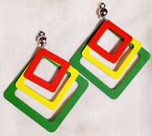 Load image into Gallery viewer, Large Afrocentric Wooden  Clip On Earrings Kargo Fresh
