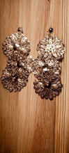 Load image into Gallery viewer, Large Artsy Abstract Metal Flower Clip On Earrings Kargo Fresh
