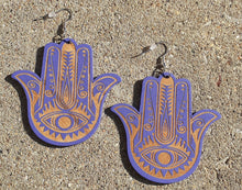 Load image into Gallery viewer, Large Boho Hamsa Earrings Kargo Fresh
