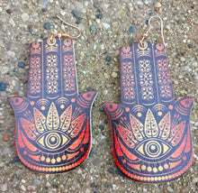 Load image into Gallery viewer, Large Boho Hamsa Earrings Kargo Fresh
