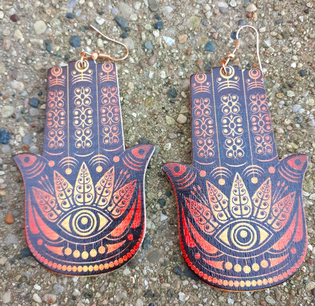 Large Boho Hamsa Earrings Kargo Fresh