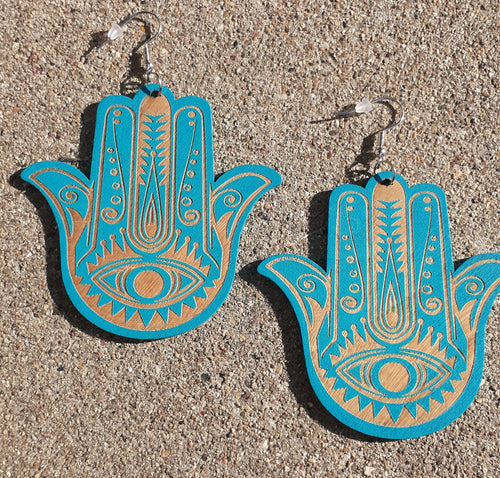 Large Boho Hamsa Earrings Kargo Fresh