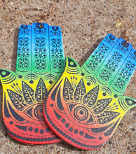 Load image into Gallery viewer, Large Boho Hamsa Earrings Kargo Fresh
