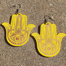 Load image into Gallery viewer, Large Boho Hamsa Earrings Kargo Fresh
