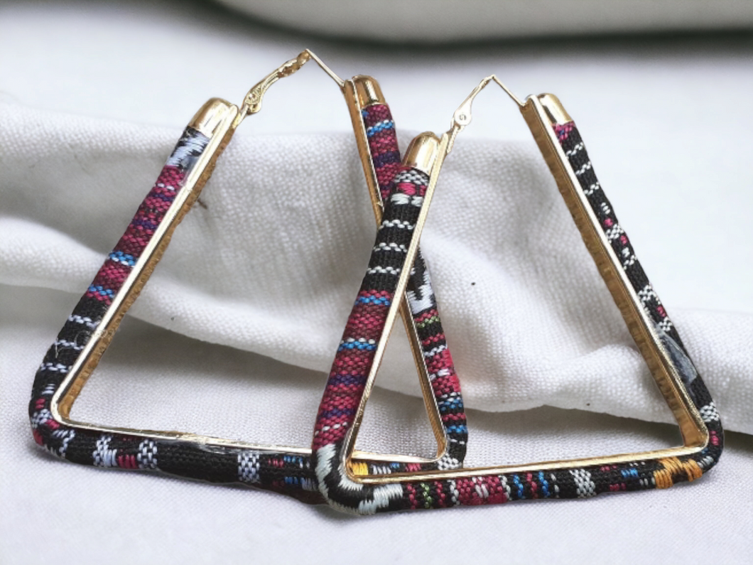 Large Cambaya Triangle Hoop Earrings Kargo Fresh