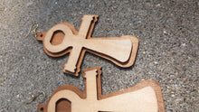 Load image into Gallery viewer, Large Classic Wooden Ankh Earrings Kargo Fresh
