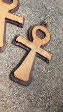 Load image into Gallery viewer, Large Classic Wooden Ankh Earrings Kargo Fresh
