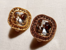 Load image into Gallery viewer, Large Clip on Rhinestone Cluster  Stud Earrings gold Kargo Fresh
