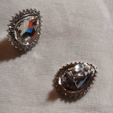 Load image into Gallery viewer, Large Clip on Rhinestone Cluster  Stud Earrings silver Kargo Fresh
