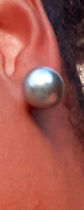 Large Faux Pearl Stud Earrings (Tahitian Pearl Color) Kargo Fresh