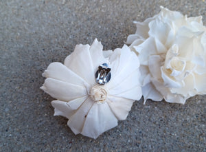 Large Gardenia Flower clip on earrings Kargo Fresh