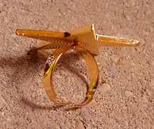 Load image into Gallery viewer, Large Gold and Rhinestone Adjustable Size Ring Kargo Fresh
