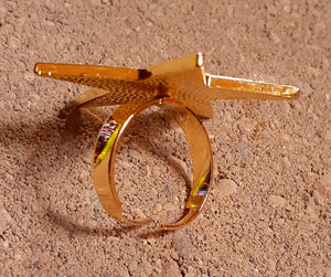 Large Gold and Rhinestone Adjustable Size Ring Kargo Fresh
