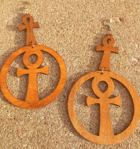 Large Handmade Ankh Dangle Earrings Kargo Fresh