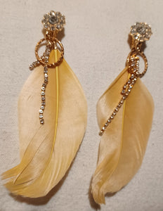 Large Handmade Feather Tassel Clip On  Earrings Kargo Fresh